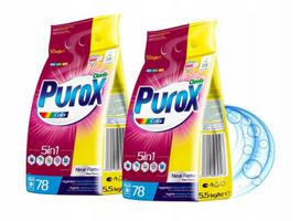 Skalbimo milteliai spalvotiems drabužiams PUROX, 11 kg (2 x 5,5 kg), spalvų apsauga
