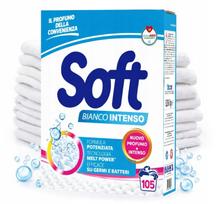 Skalbimo milteliai Soft Bianco White, 5,25 kg, 105 skalbimų