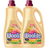 Skysti skalbikliai Woolite spalvotiems drabužiams, abrikosų kvapo, su keratinu, 2 x 3,6 l