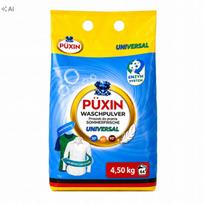 Skalbimo milteliai PÜXIN, 4,5 kg, baltiems ir spalvotiems audiniams, 64 skalbimai