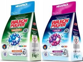 Skalbimo milteliai Rinkinys 18 kg (2 x 9 kg) spalvotiems ir universaliems, vokiški