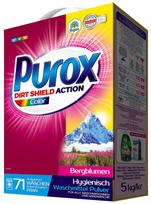 Skalbimo milteliai spalvotiems ir šviesiems audiniams PUROX Color, 5 kg dėžė