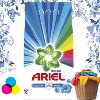 Skalbimo milteliai spalvotiems drabužiams Ariel, 3 kg, su Lenor gaiva, 40 skalbimų