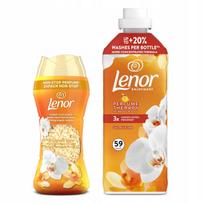 Skalavimo skystis Lenor Orchid&Vanilla, 1,25 l, 59 skalbimai + kvapiosios granulės, 195 g