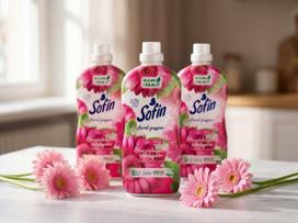 Skalbinių skalavimo skystis Sofin Floral Passion, 1,4 l, 70 skalbimų, veganiškas, 3 vnt. rinkinys