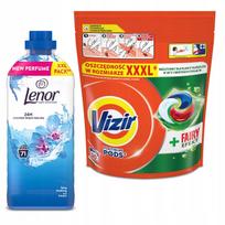 Skalbiklių rinkinys: Lenor Spring Awakening (1,49 l, 71 skalbimas) + Vizir & Fairy Effect kapsulės (50 skalbimų)