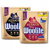 Skalbimo kapsulės Woolite su keratinu, juodiems ir tamsiems drabužiams, 2 x 33 vnt.
