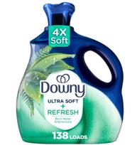 Skalbinių minkštiklis Downy Ultra Soft + Refresh Birch Water & Botanicals, 2,76 l, 138 skalavimų