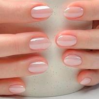 Light Pink Press On Nail Set, Short Almond Color Pieces with Coated Finish, for Office Ready Daily Wear and Easy Styling 1 white