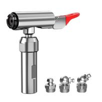 Lock Clamp Grease Nozzle Carbon Steel Coupler 360 Degree Rotating Oiling Head for Vehicle Maintenance Service gray