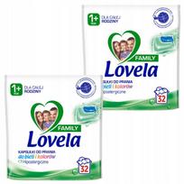 Skalbimo kapsulės LOVELA FAMILY, hipoalerginės, 32 vnt., 2 pakuotės