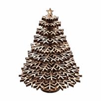 DIY Desktop Xmas Tree 3D Tabletop Decoration Creative Assembled Christmas Tree  Gift wood brown
