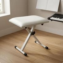 Foldable Piano Bench Upholstered Adjustable Compact Storage Folding Keyboard Seat for gray
