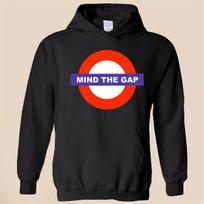 hoodie-Casual Pullover Sweatshirt Mind The Gap Subway Black Size S-3XL S black