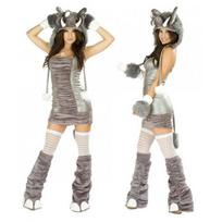 Kailinis Leopardas Katė Mergaitės Kostiumas Su Uodega Moterims Helovino Cosplay Šaliai Šokio Pasirodymas 80506 Elephant beige
