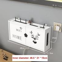 Punch-free Double Layers Wall Shelf TV Set-top Box Rack Living Room Router Wall Hanging Storage Box Wireless Wifi Router Shelf 26-48cm Deer Wifi