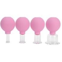 4Pcs Silicone Cupping Cup AntiCellulite Massage Suction Vacuum Cupping for Household white