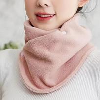 Classic solid color snap neck leggings simple thick velvet warm neck cover autumn and winter cold riding windproof neck scarf One Size rožinė