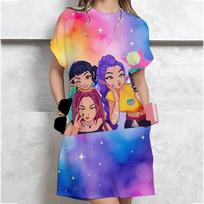 Individualus Filmo KPop Demonų Medžiotojai Moteriška Naktinė Suknelė Pižama Trumpomis Rankovėmis 3D Spausdinta Atostogoms Kelionėms Miego Suknelė Moteriška Pižama XL beige