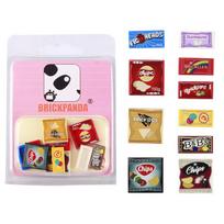 MOC Printed Game Board Food Candy Building Blocks Kits Chessboard Chocolate Compatible Figures Particle Kid Toys Birthday Gifts beige