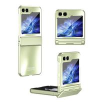 Galvanizuotas telefono dėklas, skirtas Samsung Galaxy Z Flip 7 6 5 4 3 5G Z Flip 7FE Apsauga Sulankstomas Atsparus smūgiams Apsauginis dangtelis For Galaxy Z Flip3 beige