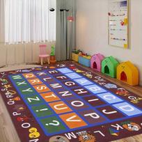 Svetainės kilimas Darbo kambarį Miegamąjį Biurą Prieškambario Koridorių Lauko dekoratyvinis kilimas Edukacinis dizainas Spalvinga abėcėlė 50X80CM gray