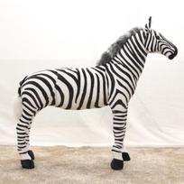 Nauja stovinti lėlė Zebras Pliušinis žaislas Audinio lėlė Mielas Zebras Lėlė 30cm black