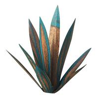 Artistic Metal Tequila Agave Plant Sculpture With Rustic Design For Lawn And Porch Yellow Blue,S: 27CM brown