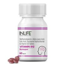 INLIFE Vitamin B12 (Methylcobalamin) 1500mcg Supplement with ALA, Folic Acid, Vitamin D3 | Nerve and Brain Health for Men & Women – 60 Tablets(Pa
