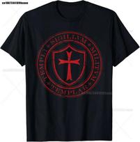 Templar Knight Tees Deus Vault Knight Templar Cross Tshirt Cotton Streetwear Fashion Comfortable Unisex Short Sleeve Casual Top S black