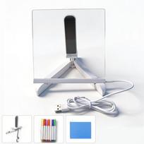DIY Children's Luminous Painting Board: Acrylic LED Message & Advertising Board, Wipeable Night Market Stall Display white