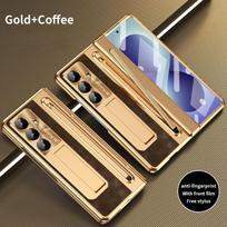 Anti-scratch For Samsung Galaxy Z Fold 8 Ultra 7 6 5 4 5G Case With Stand Pen Hinge Protection Screen Protector Cover Hard Shell With ScreenProtector&Galaxy Z Fold5 beige