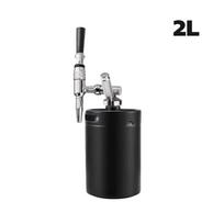 Nitro Cold Brew Coffee Barrel,Stout Beer Coffee Faucet Dispenser,Homebrew Nitrogen Beer Keg Tap Mini Growler Kit, 2L / 3.6L black