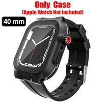 Armor Cover Diving Swim Outdoor Sport Anti-fall IP68 Waterproof Case For Apple Watch Series 9 8 7 6 5 4 3 2 SE 45 44 41 40 mm gray