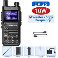 Baofeng UV-26 Walkie Talkie 10W Multi Band Wireless Copy Frequency High Power 999 Channels NOAA with Type-C Charger Ham Radio EURO