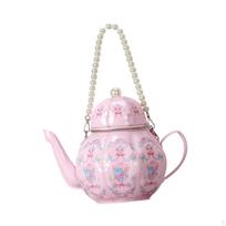 Teapot Shaped Crossbody Bag Casual for Travel Outdoor Shopping White rožinė