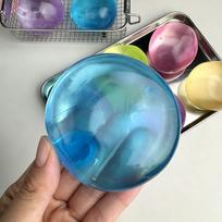 High Transparency Moldable Coconut Oil Handmade Ball, Squishy Balls Squeeze Toy Stress Relief Funny Gift mėlyna