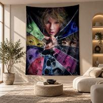 Decorative Tapestry,Taylor Swift Printed Wall Art, Lightweight Wall Hanging For Bedroom Background 100cmx150cm beige