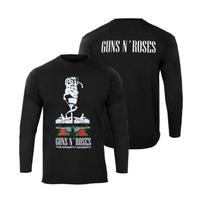 Guns N 'roses 3D Printed Long Sleeved T-shirt for Men and Women in Autumn and Winter, Featuring European and American Rock Music 4XL black