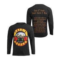 Guns N 'roses 3D Printed Long Sleeved T-shirt for Men and Women in Autumn and Winter, Featuring European and American Rock Music M black