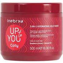 Kaukė-kremas garbanotiems plaukams Inebrya Up to You Coily 3-in-1 Hydrating Jelly Mask ICE88533, 500 ml