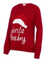 MAMALICIOUS Megztinis 'MLSanta Baby' rubinų raudona / balta