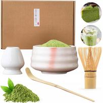 Matcha arbatos rinkinys iš bambuko ir keramikos, 4 vnt.