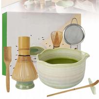 Matcha arbatos ruošimo rinkinys, 7 vnt., su dubenėliu ir bambukine šluotele