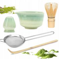5 dalių matcha arbatos rinkinys su dubenėliu, šluotele ir priedais