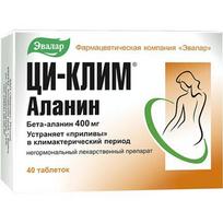 EVALAR CI-KLIM ALANIN 400 mg, maisto papildas moterims menopauzės laikotarpiu, 40 tablečių