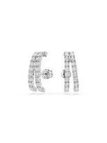 Swarovski Auskarai 'Matrix' sidabrinė / balta