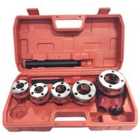 Vamzdinių sriegpjovių rinkinys su terkšle (3/8“,  1/2“, 3/4“, 1“, 1-1/4“) 5vnt. EQ-7629