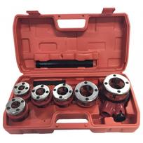 Vamzdinių sriegpjovių rinkinys su terkšle (1/4", 3/8", 1/2", 3/4", 1", 1-1/4") 6vnt. EQ-7630