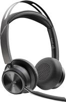Poly Voyager Focus 2 MS Teams Belaidės ausinės, Bluetooth, USB-C/A Adapter, Juoda